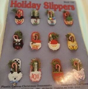 Holiday Slippers Plastic Canvas Christmas Ornaments